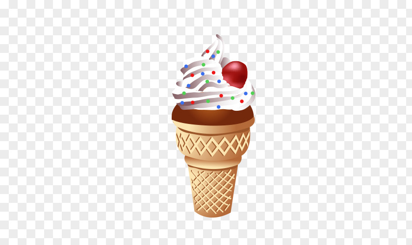 Ice Cream Cone Sundae Chocolate Brownie PNG