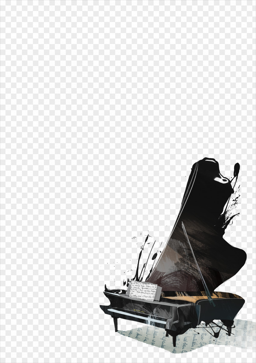 Piano Art Poster Music PNG Music, material Free , black grand piano painting clipart PNG