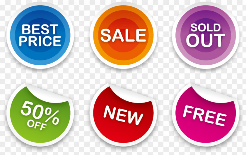 Vector Sale Sticker Set Sales Label Printing PNG