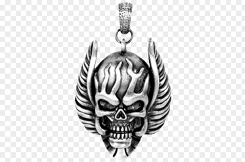 Flame Skull Pursuit Sterling Silver Gold Charms & Pendants PNG