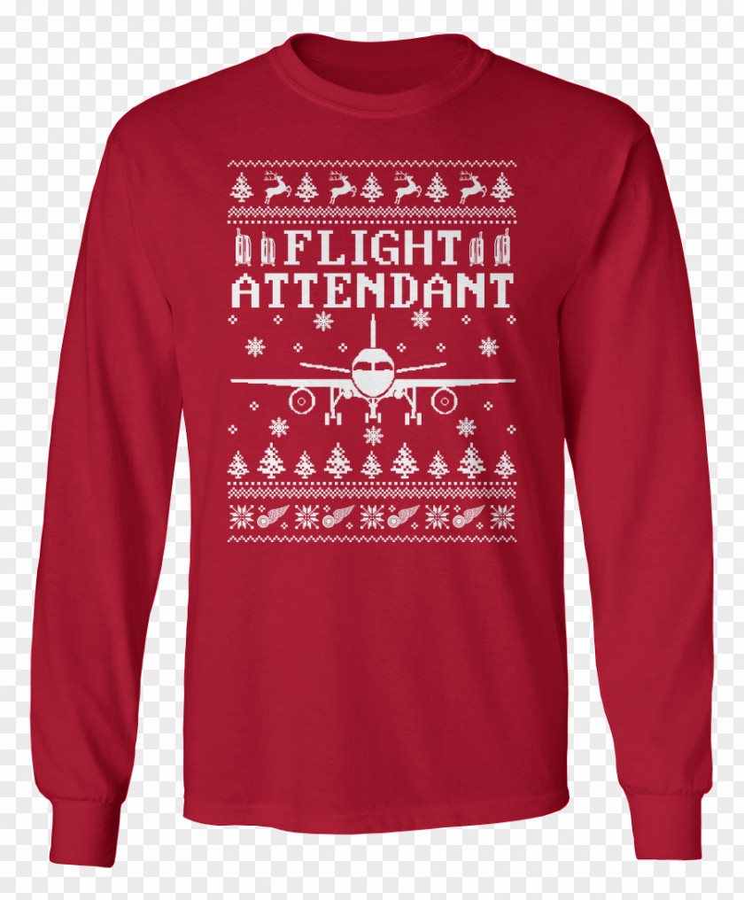 Flight Attendent Christmas Jumper T-shirt Sweater Sleeve PNG
