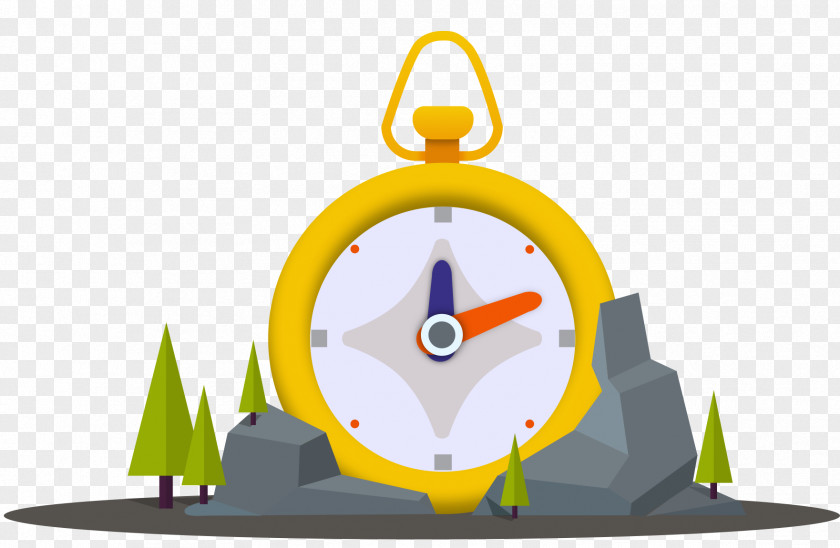 Hand Painted Creative Clock Material Illustration PNG