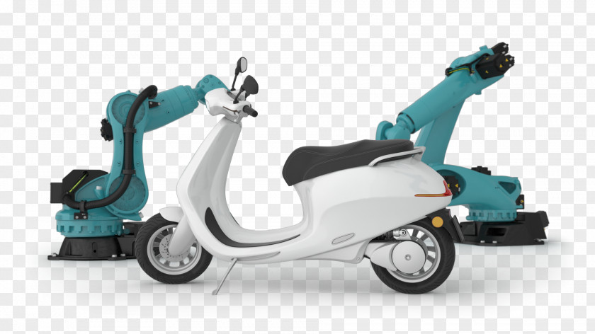 Mechanical Arm Vespa Motorized Scooter PNG