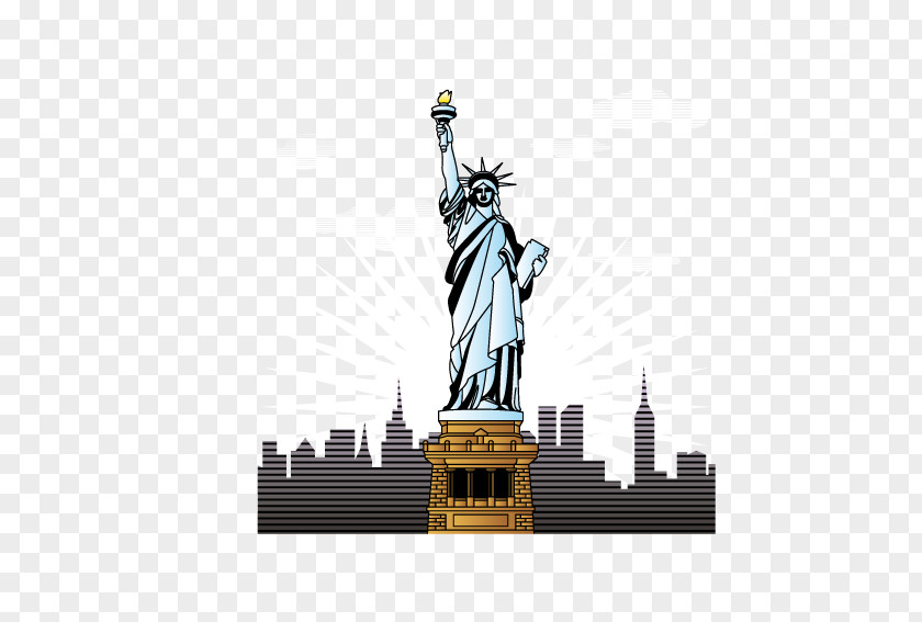 Statue Of Liberty Landmark Cartoon PNG