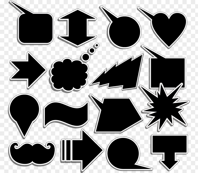 Black Explosion Stickers Speech Balloon Sticker PNG