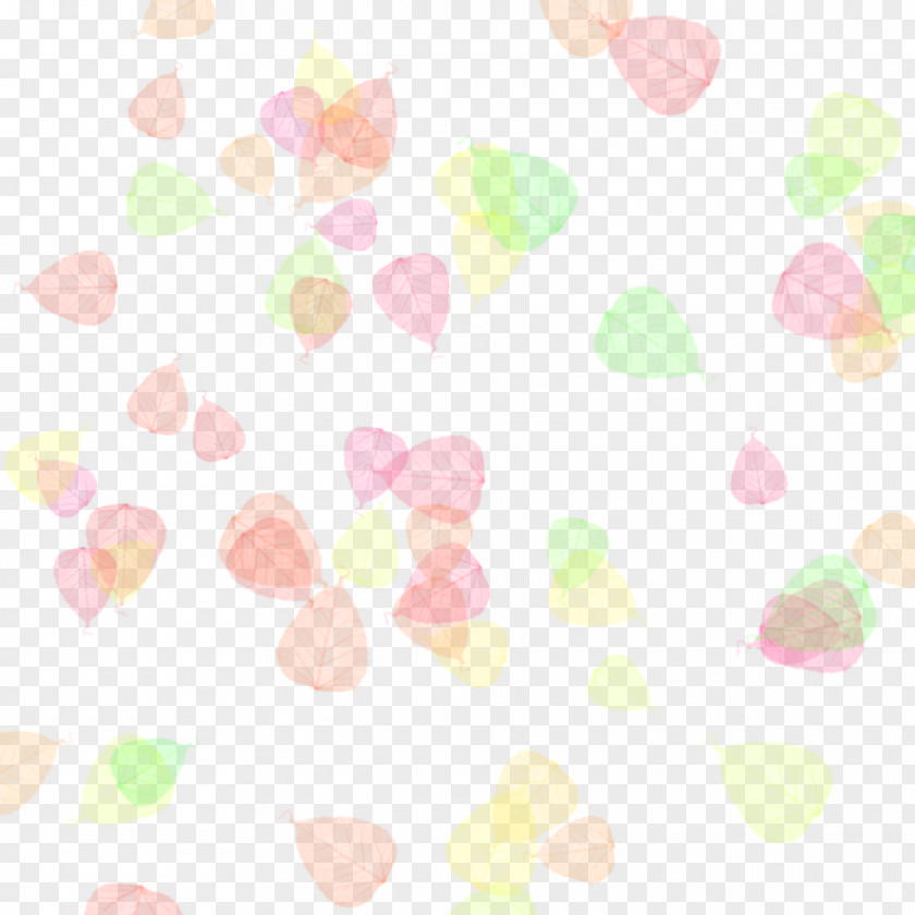 Colorful Leaves Petal Pattern PNG