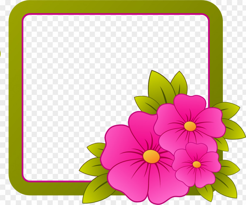 Flower Rectangle Frame Floral PNG