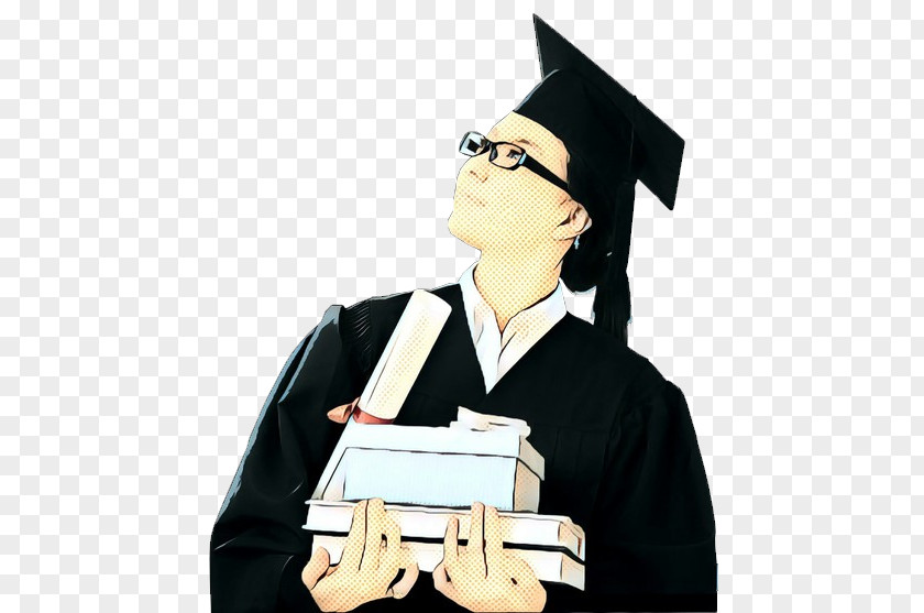 Gentleman Reading Graduation Cartoon PNG