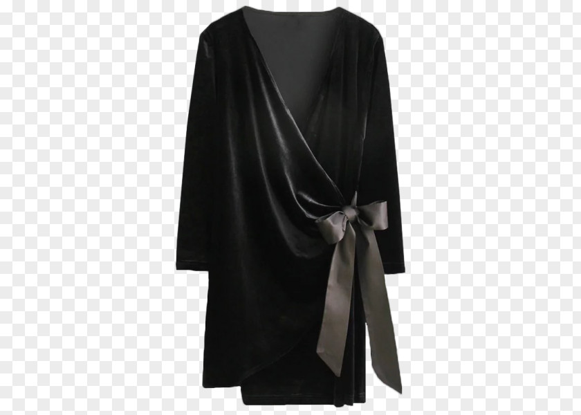 Velvet Dressing Robe Dress A-line Choker Necktie PNG