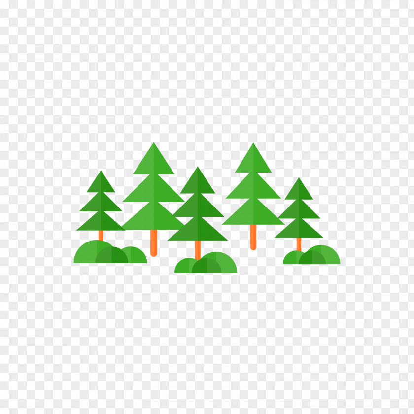 Hand Painted Green Forest Camping Icon PNG