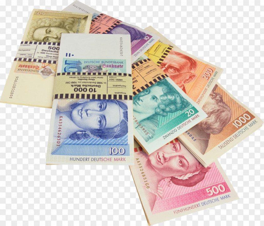 Money Bag Deutsche Mark Coin Banknote Clip Art PNG