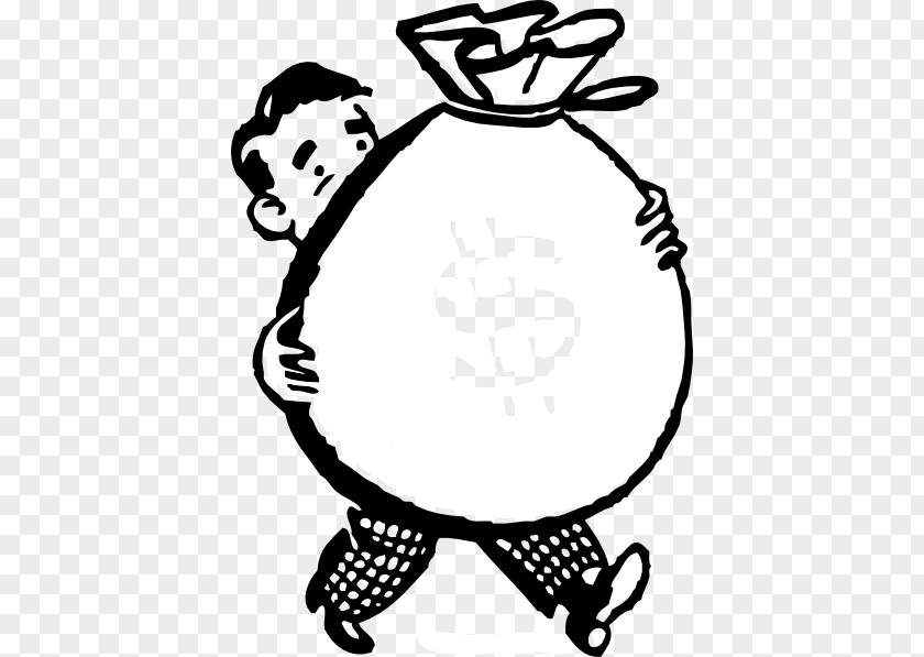 Big Man Cliparts Money Bag Carry Clip Art PNG