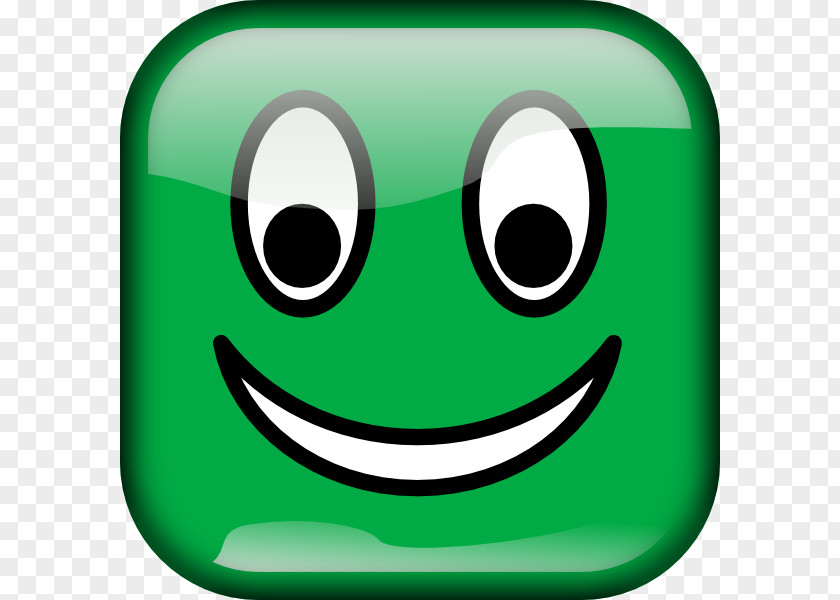 Green Smiley Face Emoticon Square Favicon Clip Art PNG