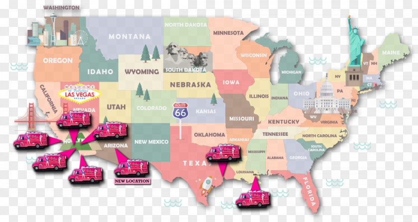 Map United States Of America Tourist Attraction U.S. State Image PNG