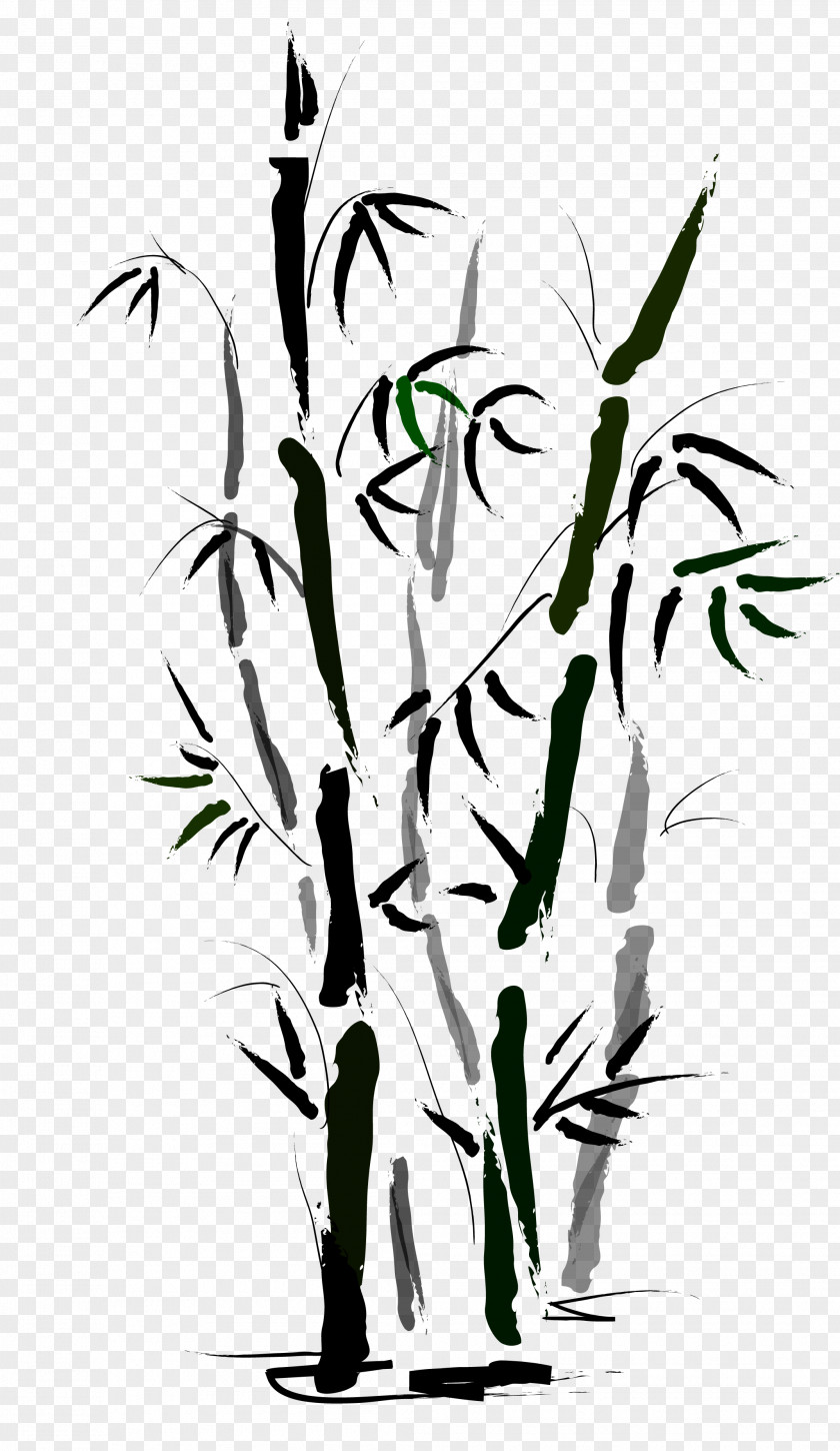 Vector Hand Painted Ink Bamboo Material Euclidean PNG