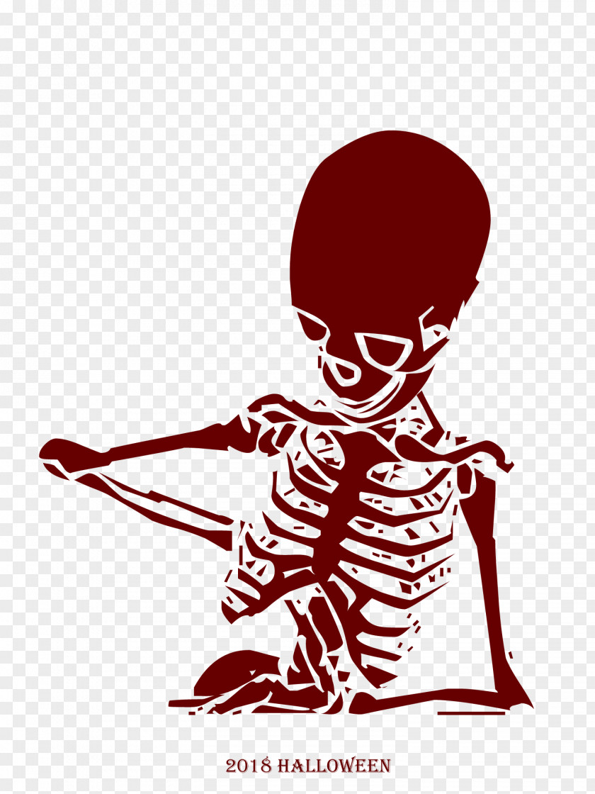 Halloween 2018 Skeleton Clipart. PNG
