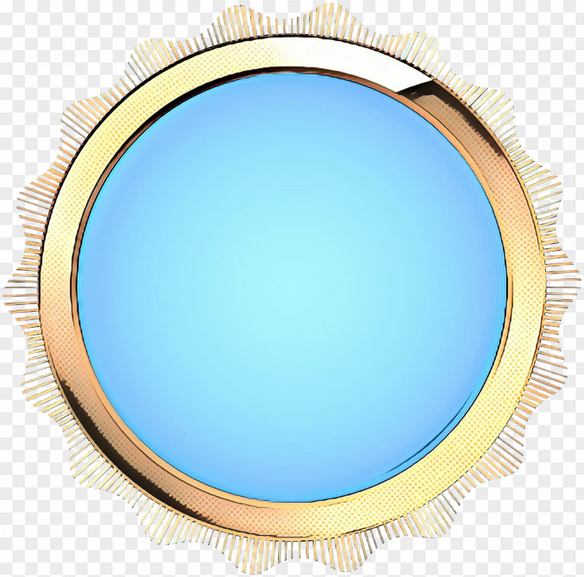 Makeup Mirror Oval Blue Aqua Turquoise Yellow Azure PNG