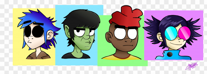 Noodle Cartoon Humanz Russel Hobbs Murdoc Niccals PNG