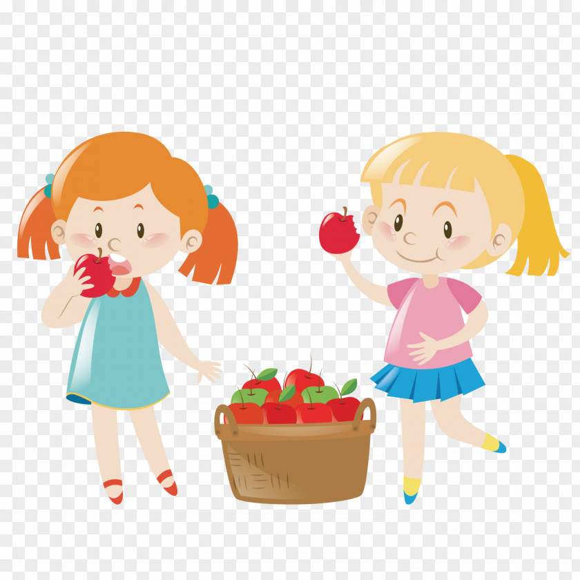 Vector Picking Apples Table Apple Eating Clip Art PNG