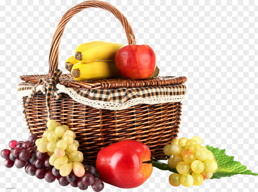 Grape Fruit Basket Hamper Vegetarian Cuisine PNG
