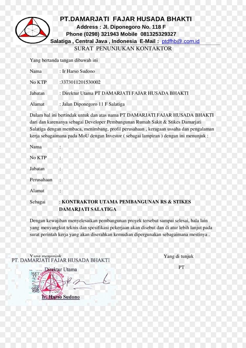 Kerjasama Document Letter Business Joint-stock Company PNG