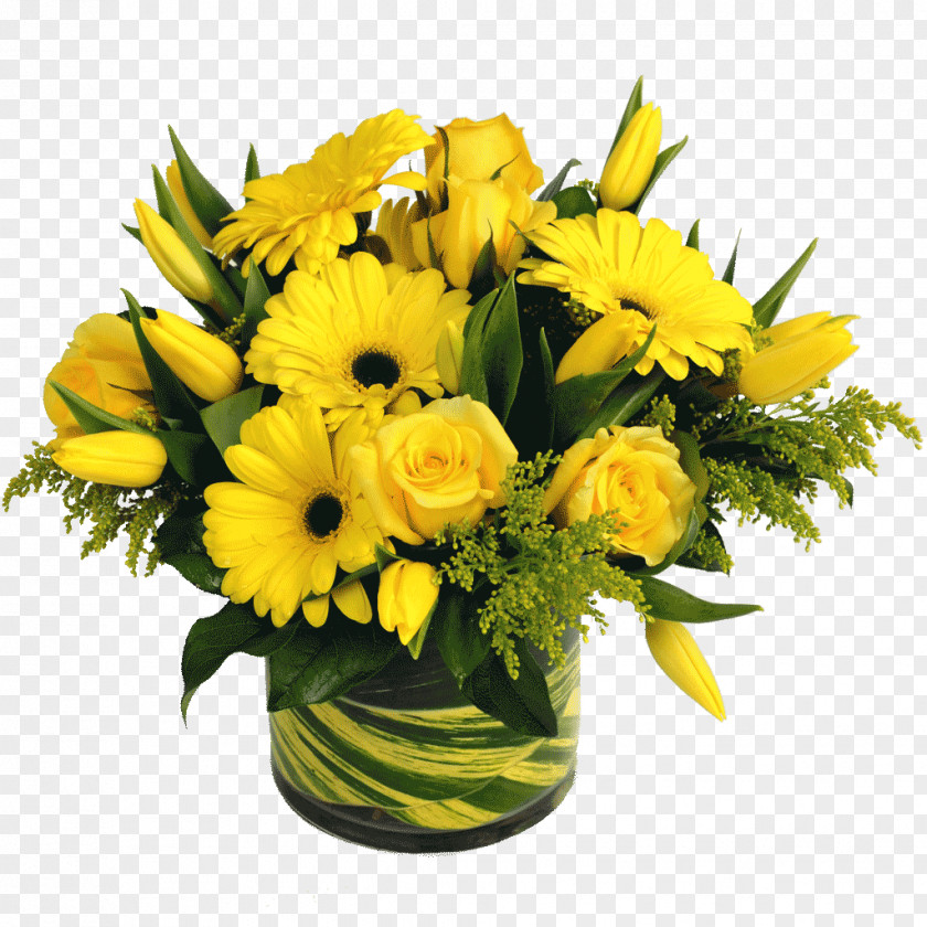 Lemon Yellow Floral Design Flower Bouquet Cut Flowers Floristry PNG