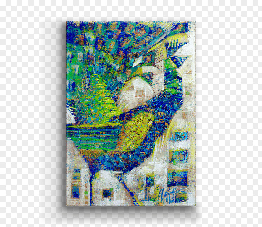 Peacock Vibrant Painting Modern Art Fauna Picture Frames PNG