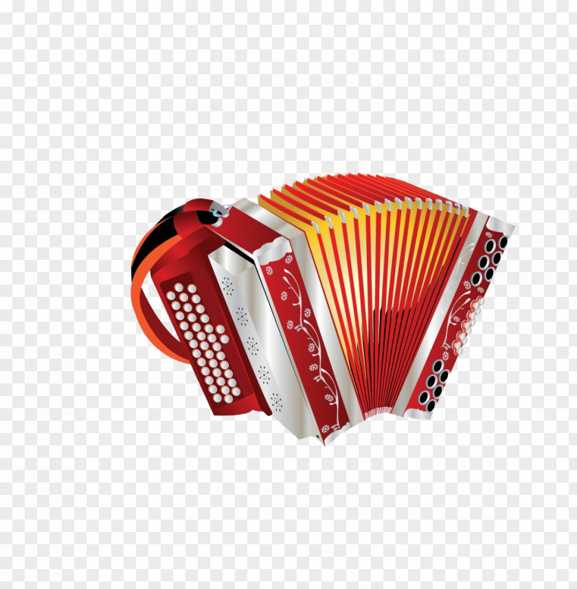 Red Accordion Musical Instrument PNG