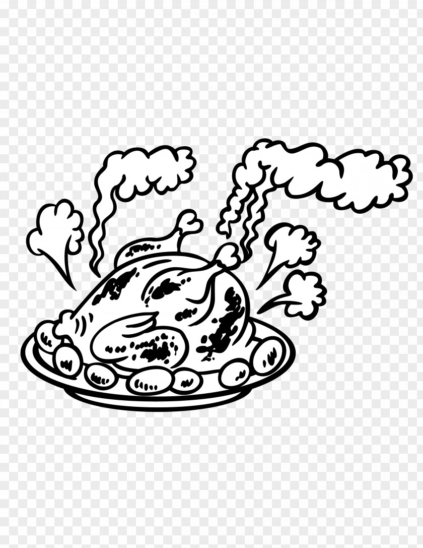 Steaming A Roast Chicken Barbecue Fried Nugget Illustration PNG
