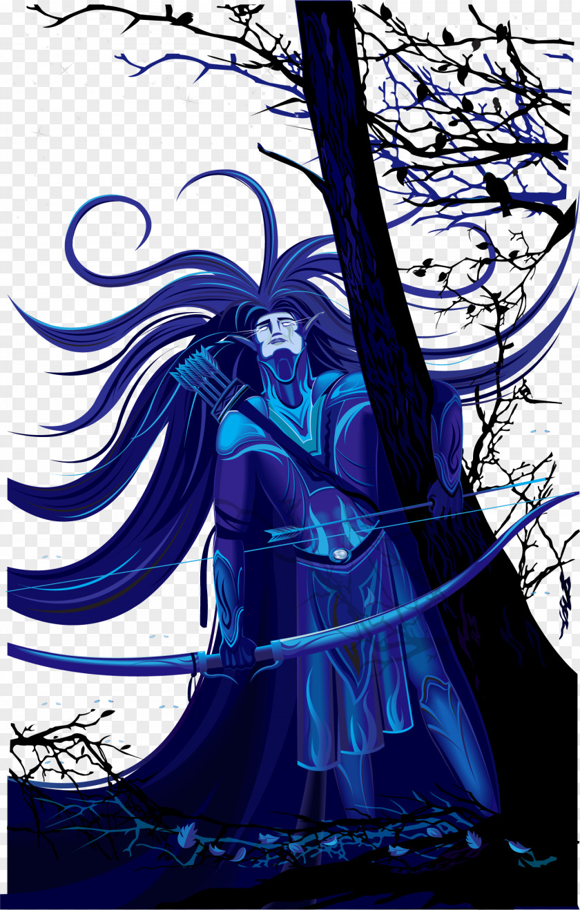 Vector Blue Mysterious Man Euclidean Graphic Design Adobe Illustrator PNG