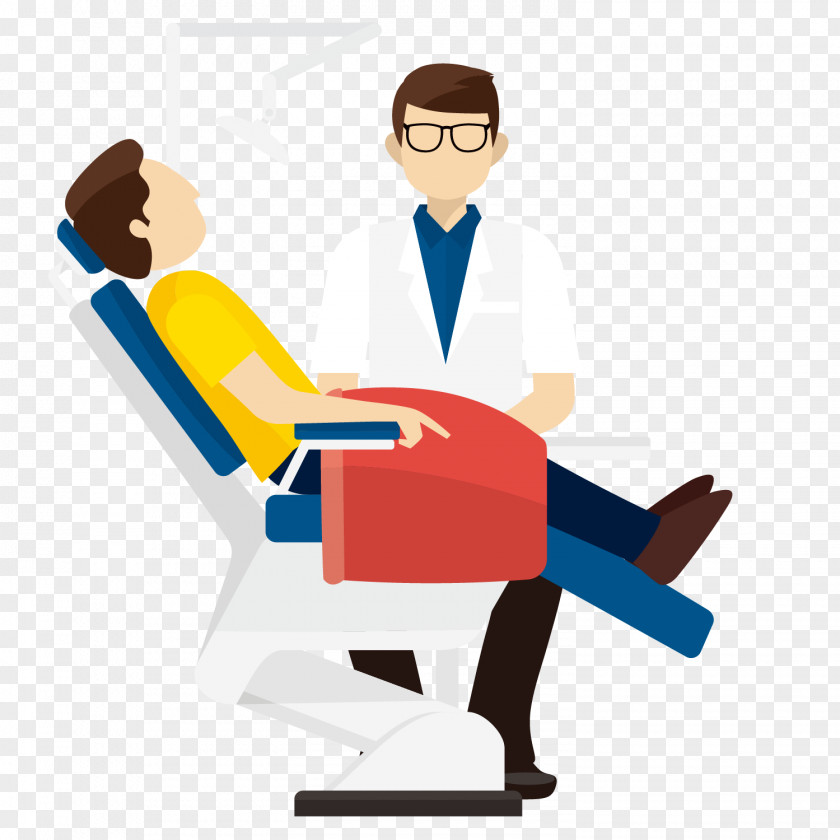 Vector Cartoon Doctor To The Patient See Teeth Physician Dentist PNG