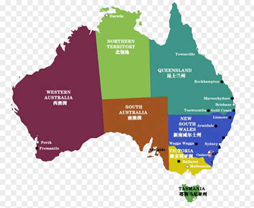 Colorful Map Of Australia Information PNG