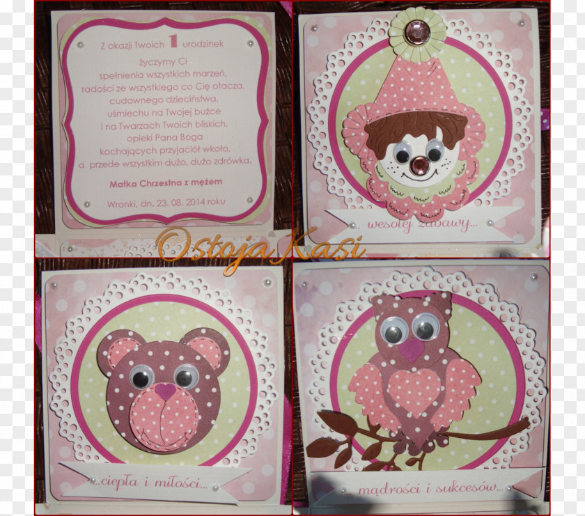 Owl Paper Pink M PNG