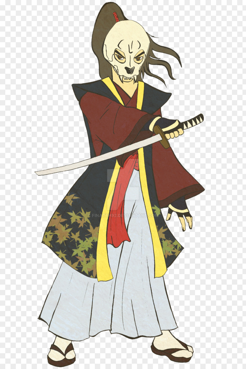 Samurai Skull Character Costume Design Headgear PNG