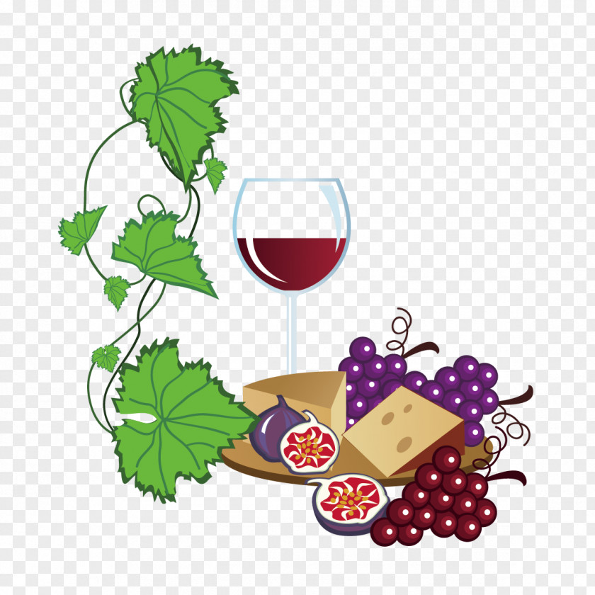Vector Grapes And Wine Glasses White Common Grape Vine Free Content Clip Art PNG