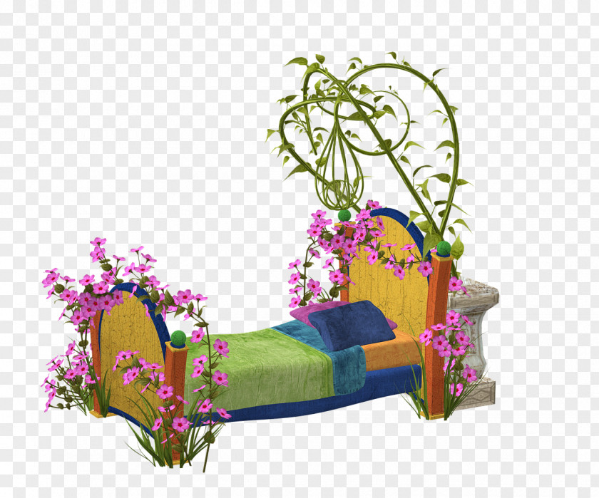 BLOSSOM Bed Flower Table Furniture PNG