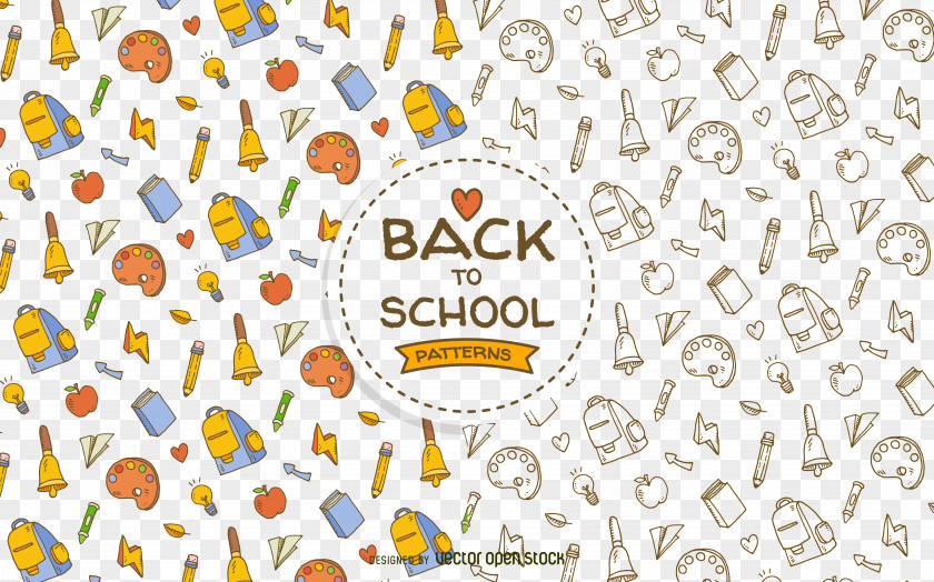 Go To School Student Paper Pattern PNG
