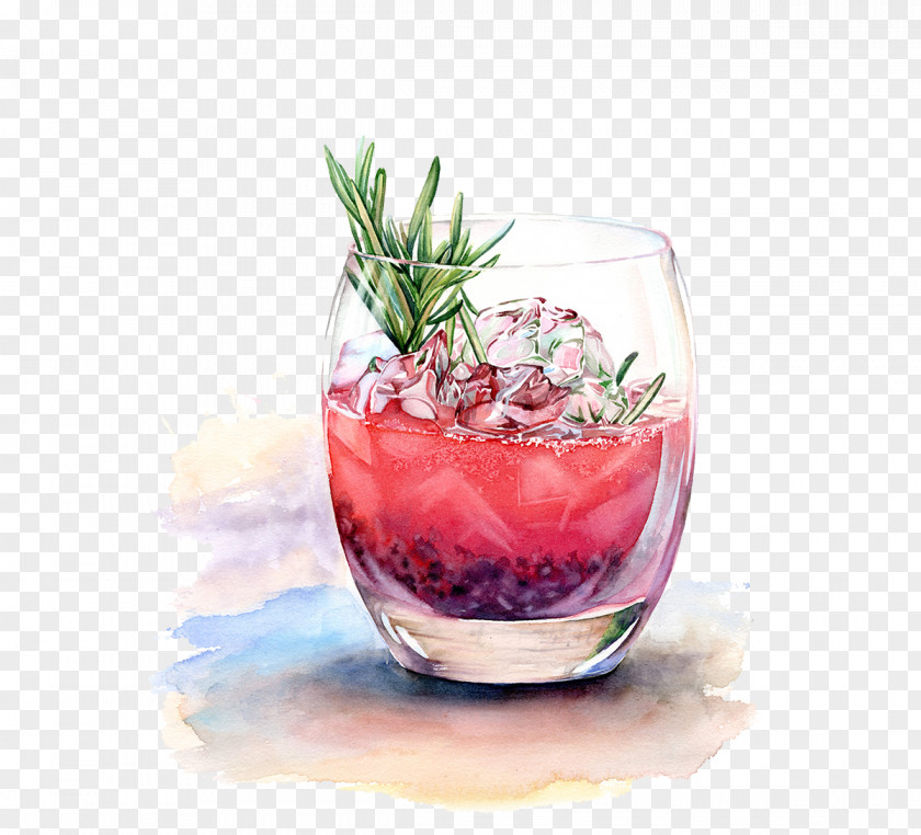 Hand-painted Wine Cocktail Pixf1a Colada Watercolor Painting Drink Drawing PNG