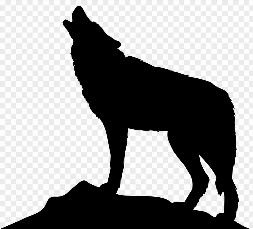Howling Wolf Silhouette Clip Art Image Dog Arctic Icon PNG