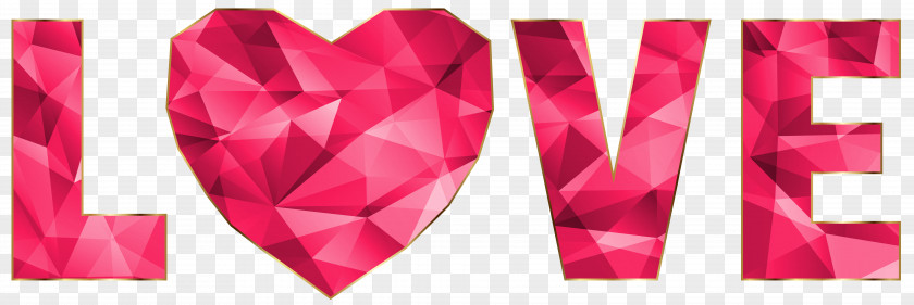 Love Deco Text Transparent Clip Art Diamond Heart Pink PNG