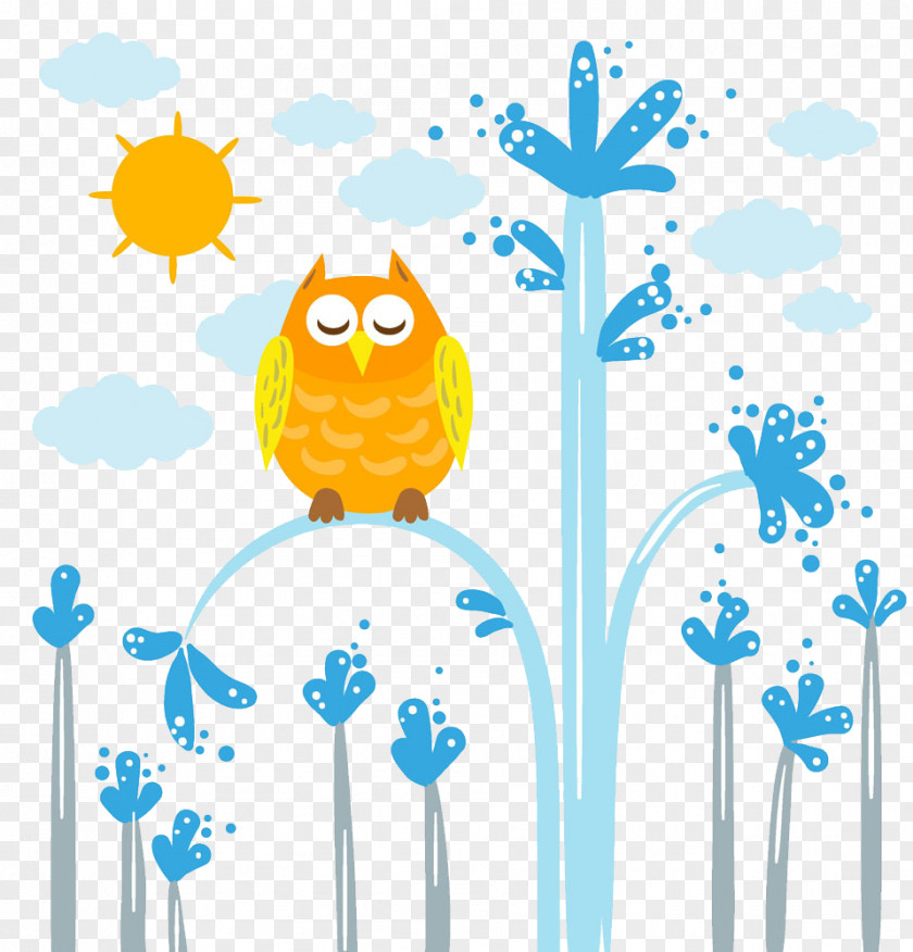 Owl Cartoon Illustration PNG