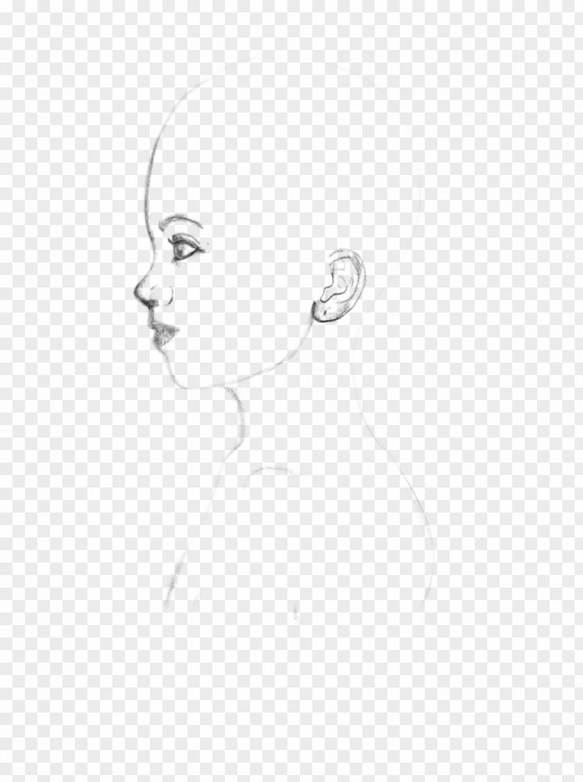 Side Profile Figure Drawing Art Sketch PNG