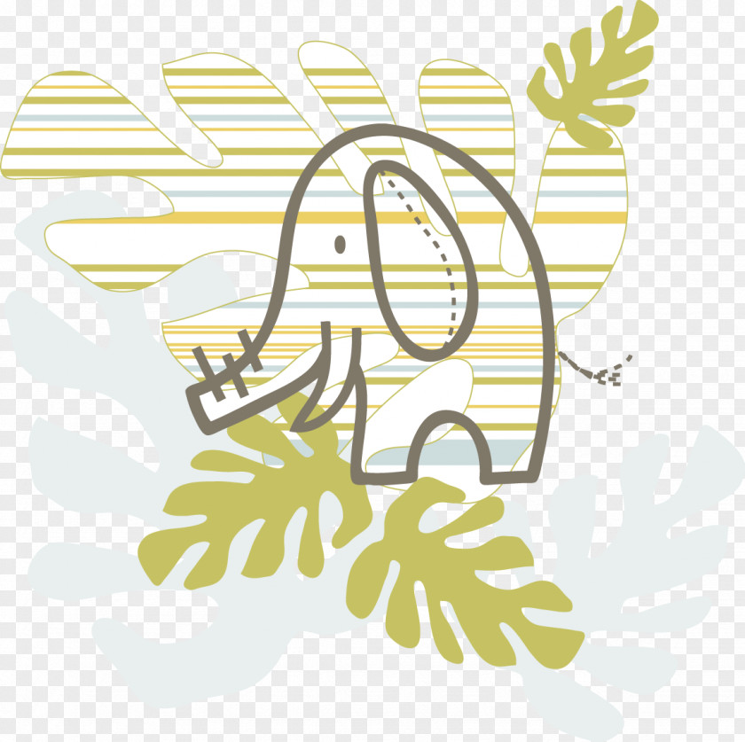 Elephant Cartoon Shading Background Material Illustration PNG