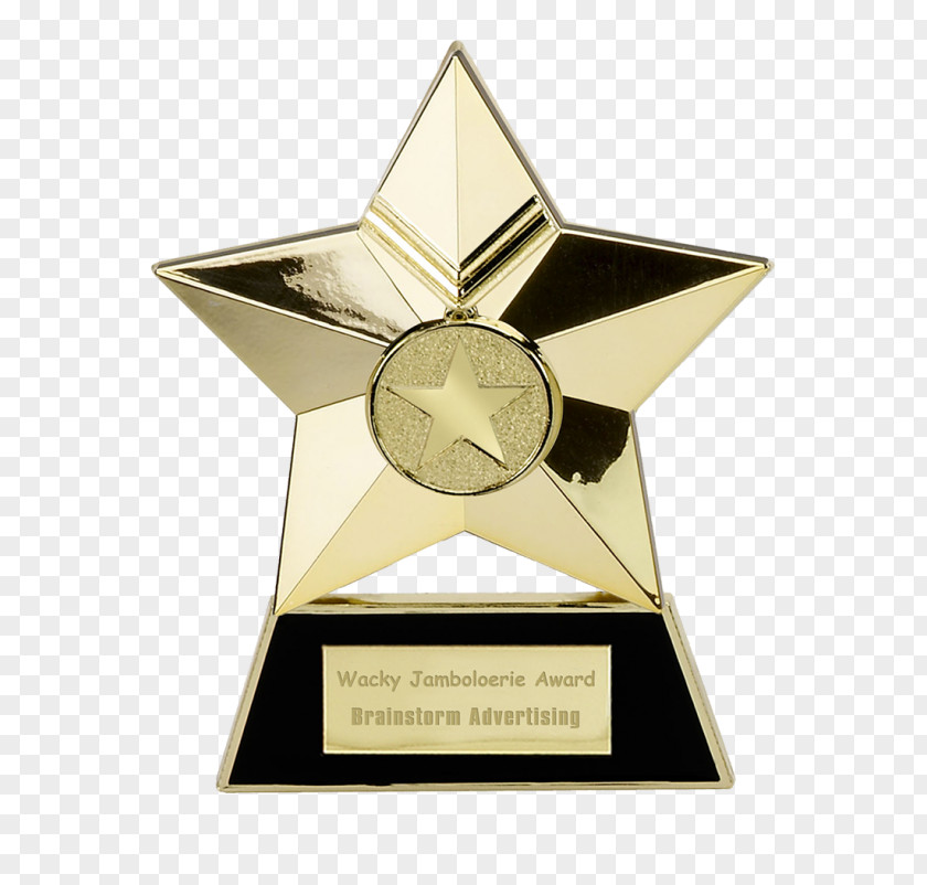 Gold Commemorative Plaque Star Awards Engraving PNG