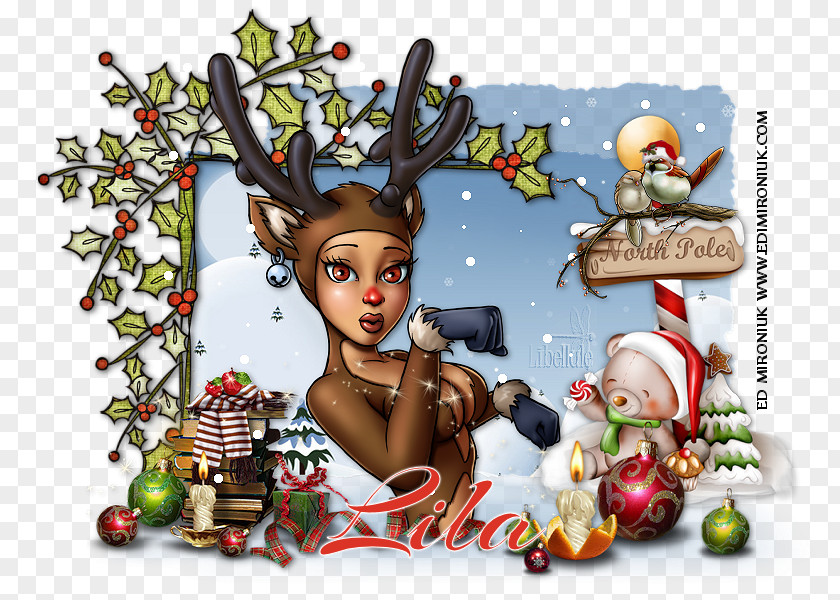 Reindeer Christmas Ornament Animated Cartoon PNG