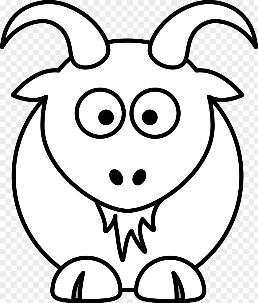 Black And White Cartoon Animals Coloring Book Goat Child Clip Art PNG