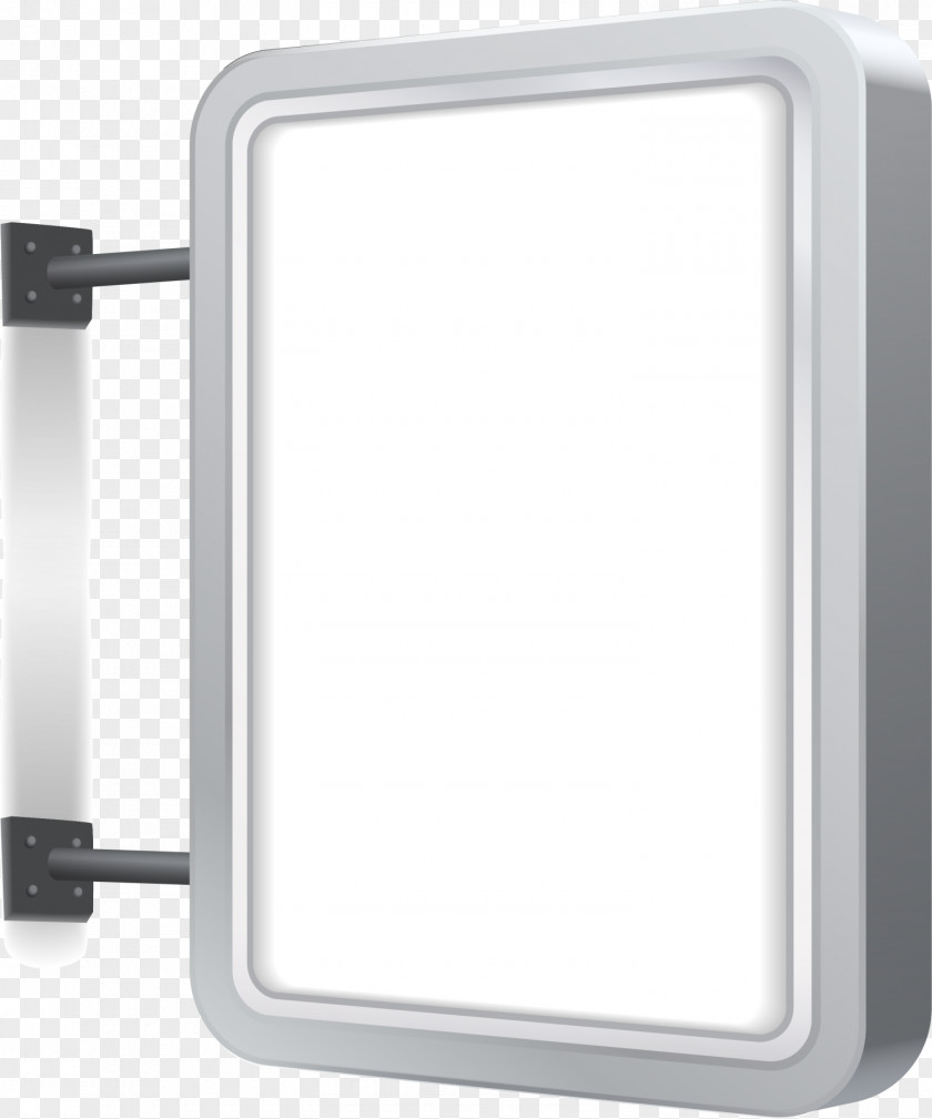 Silver Simple Signboard Signage Billboard PNG