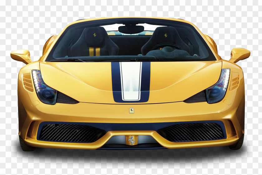 Yellow Ferrari Front View Car 2015 458 Speciale Maranello 2014 Paris Motor Show PNG