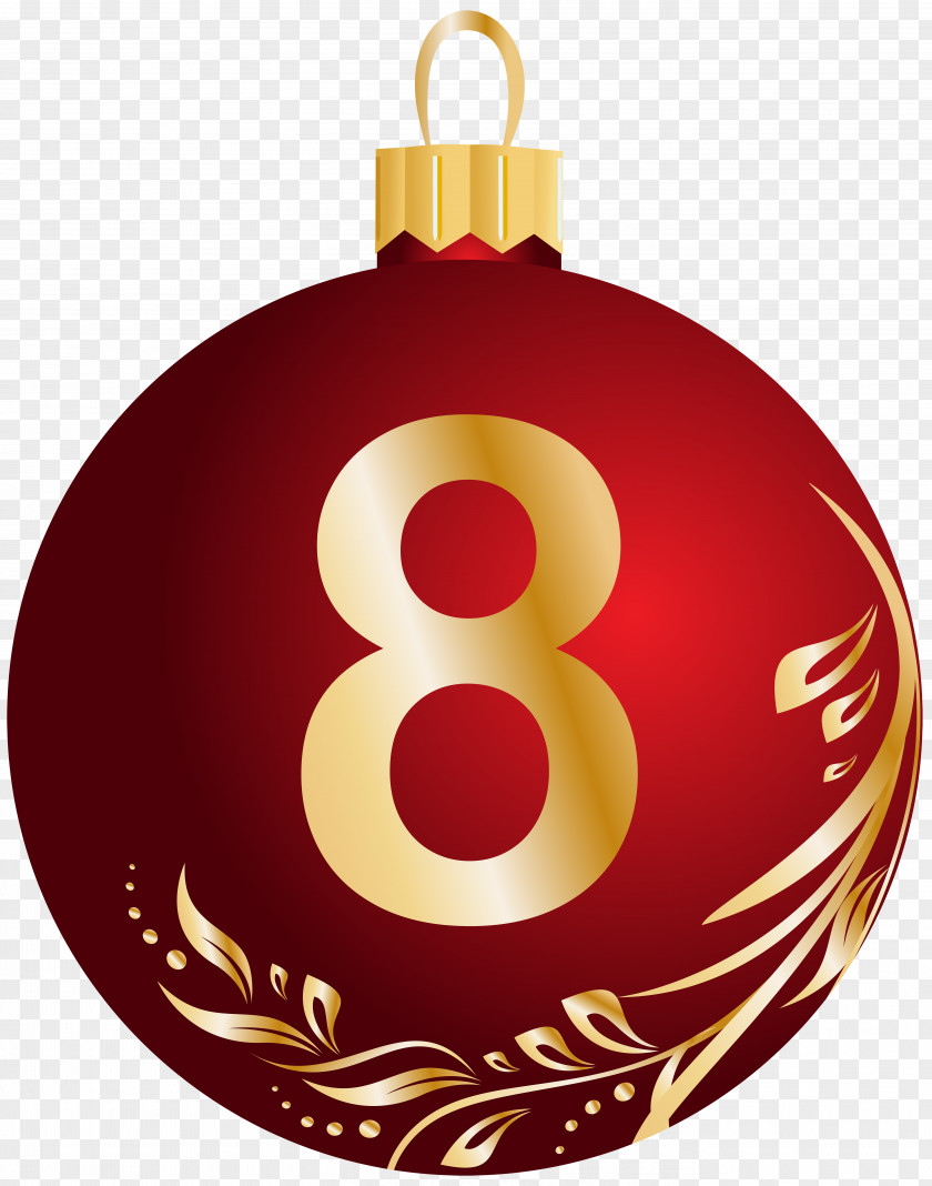 Christmas Ball Number Eight Transparent Clip Art Image PNG