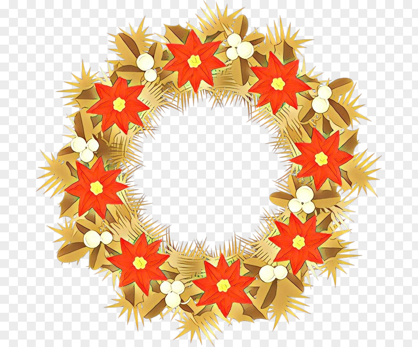 Wreath Santa Claus Christmas Day Poinsettia Decoration PNG